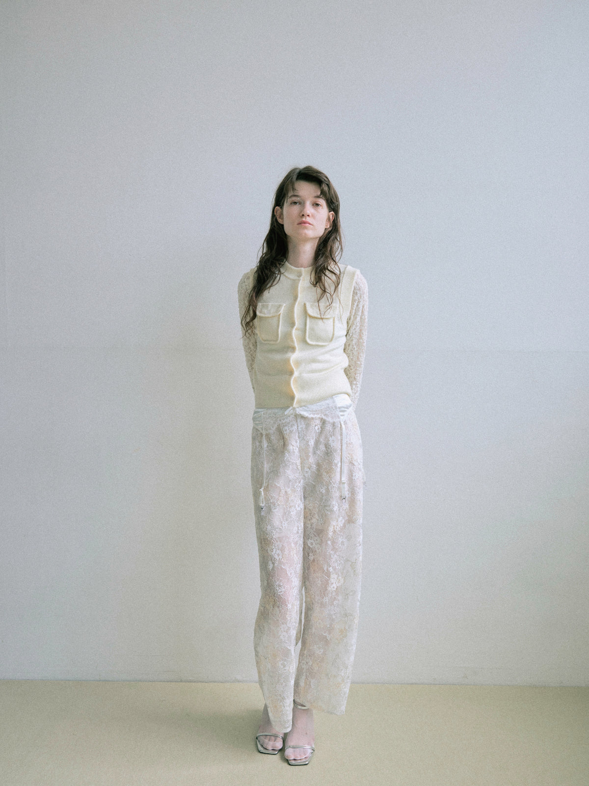 Patch Pocket Knit Vest - Ivory