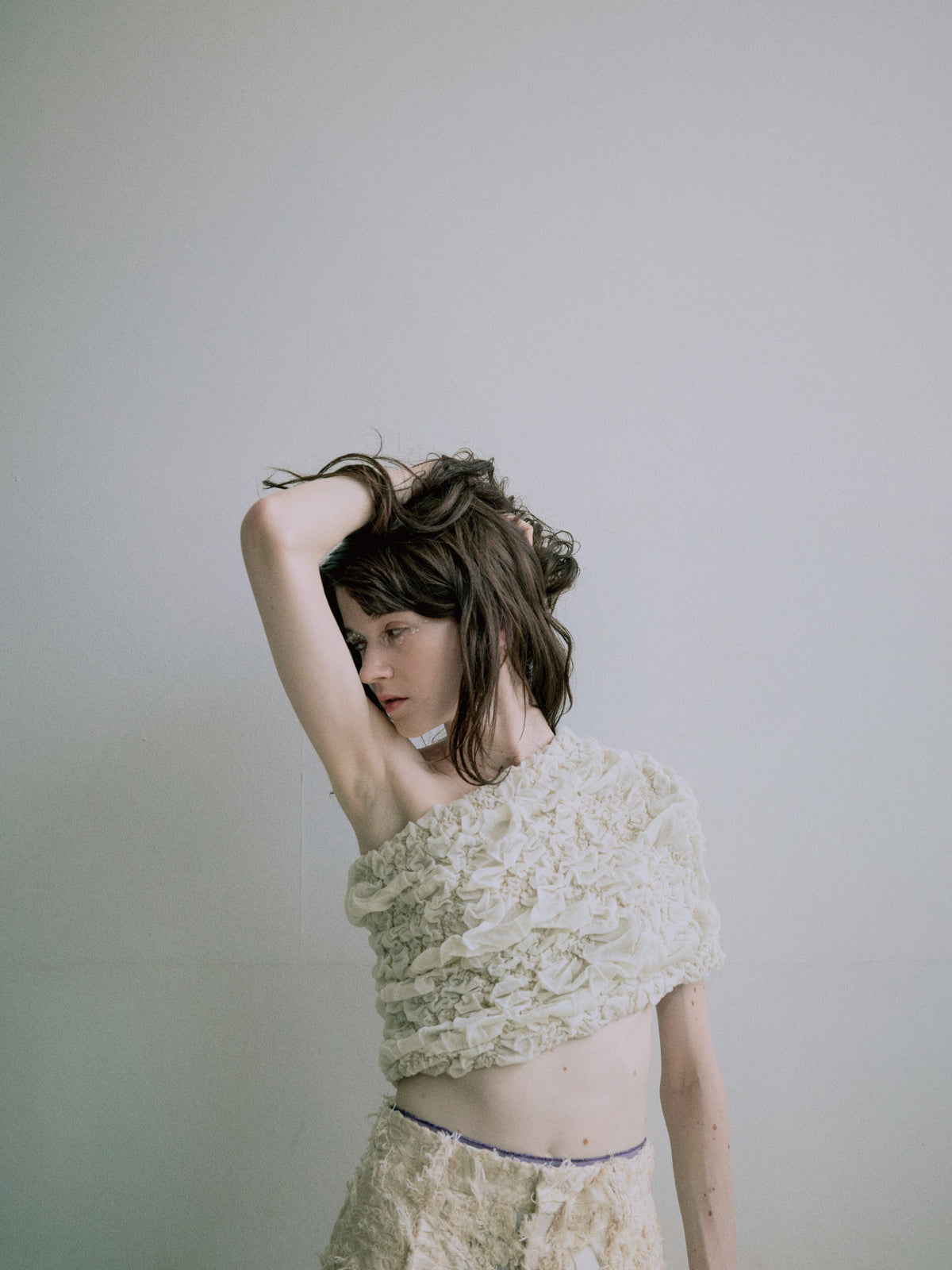 Random Jacquard Knit Vest - Ivory