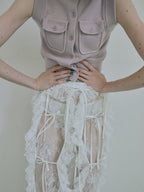 Patch Pocket Knit Vest - Lilac
