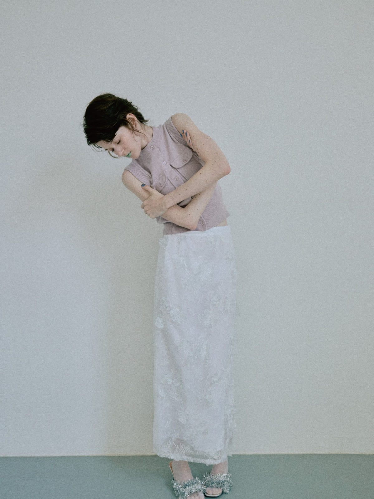 Patch Pocket Knit Vest - Lilac