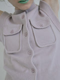 Patch Pocket Knit Vest - Lilac
